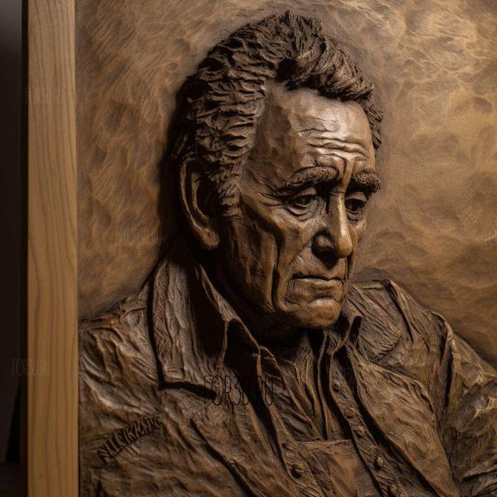 Johnny Cash 3 stl model for CNC